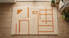 Handmade Chunky Wool Rug, Geometric Cream Area Carpet, Textured Boho Living Room Décor