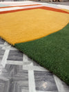 Handmade Tufted Abstract Geometric Rug, Pastel Boho Living Room Carpet