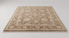 Hand Knotted Wool Rug, Neutral Floral Oushak Style Carpet, Beige Brown Area Rug