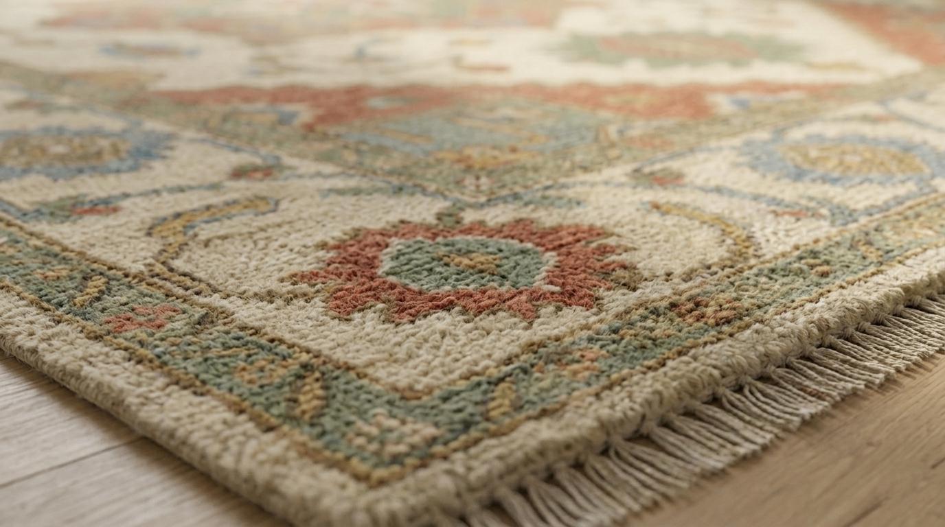 Hand Knotted Wool Oushak Rug, Traditional Oriental Medallion Carpet, Boho Living Room Area Rug