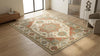 Hand Knotted Wool Oushak Rug, Traditional Oriental Medallion Carpet, Boho Living Room Area Rug