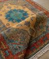 Hand Knotted Wool Rug, Southwestern Tribal Geometric Boho Carpet
