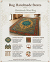 Hand Knotted Wool Rug, Southwestern Tribal Geometric Boho Carpet