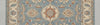 Hand Knotted Oushak Rug, Light Blue Turkish Floral Wool Carpet