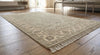 Hand-Knotted Wool Rug, Sage Green Floral Oriental Carpet, Traditional Living Room Decor