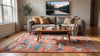 Hand-Knotted Wool Fish Rug, Coral Pink Scandinavian Marine Carpet