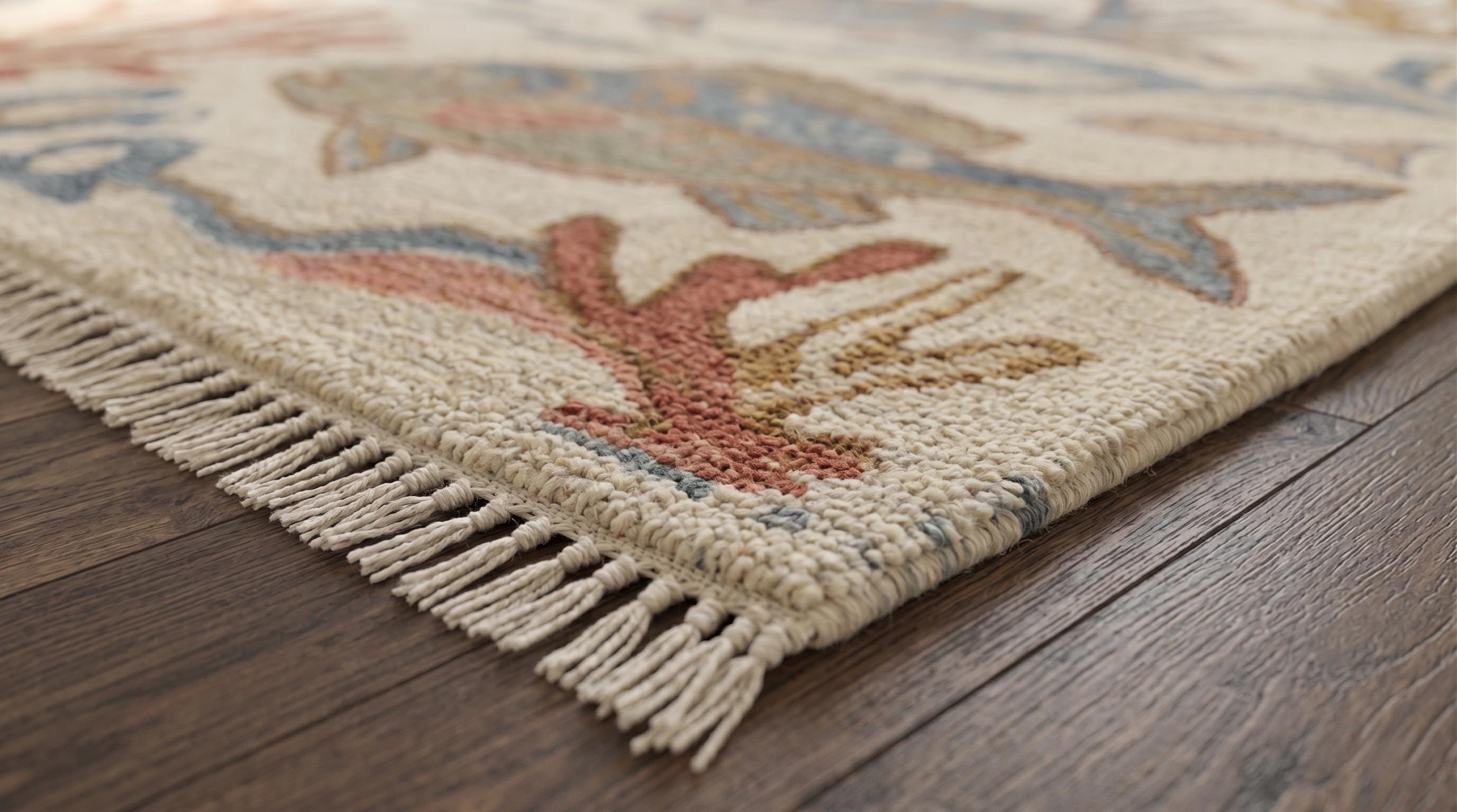 Hand-Knotted Wool Fish Rug, Ocean Coral Nautical Beach House Decor Carpet