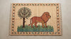 Handmade Lion Tree of Life Wool Rug, Safari Nursery Decor Carpet