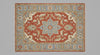 Handmade Oushak Wool Rug, Turkish Floral Carpet, Terracotta Blue Living Room Decor