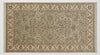 Hand-Knotted Wool Rug, Sage Green Floral Oriental Carpet, Traditional Living Room Decor