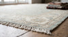 Hand Knotted Oushak Rug, Sage Green Floral Wool Carpet, Turkish Style Area Rug