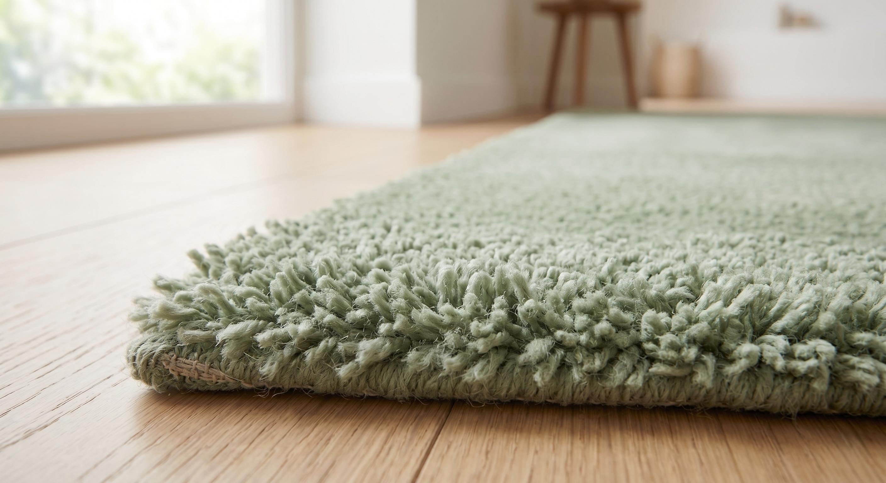 Sage Green Tufted Rug, Handmade Wool Area Rug, Minimalist Modern Rug, Soft Plush Carpet, Living Room Bedroom Decor