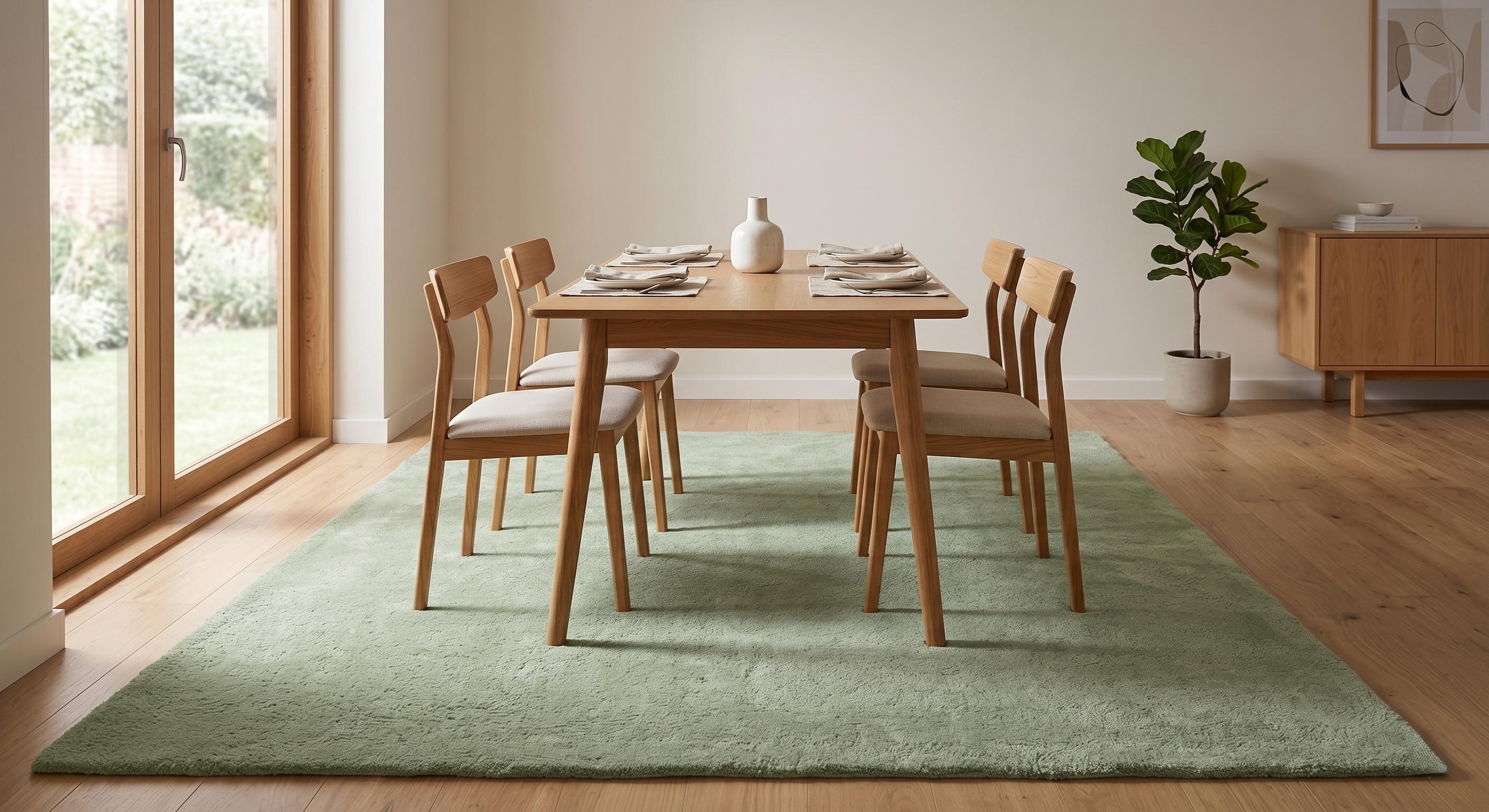 Sage Green Tufted Rug, Handmade Wool Area Rug, Minimalist Modern Rug, Soft Plush Carpet, Living Room Bedroom Decor