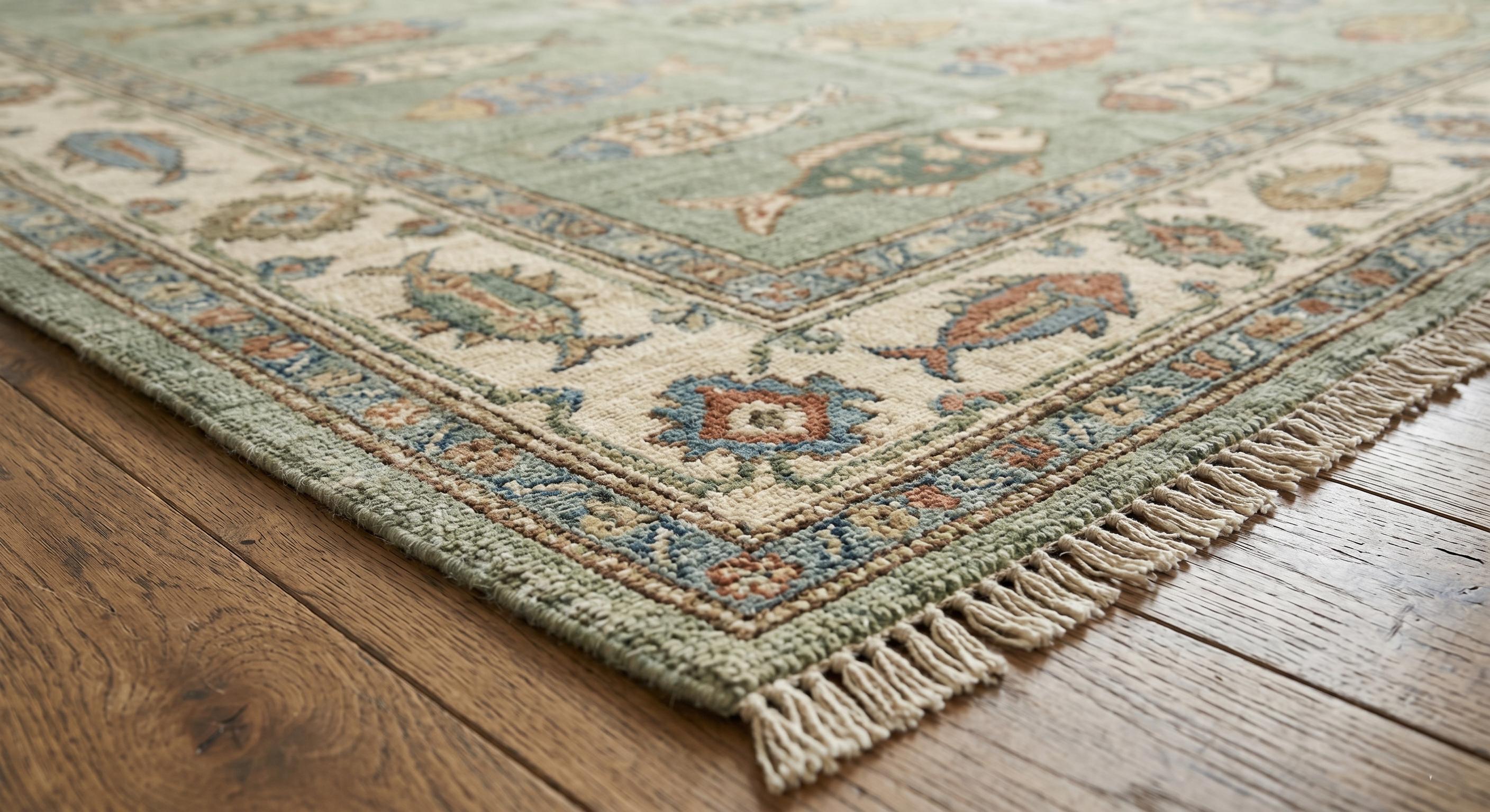 Hand-knotted Wool Fish Area Rug, Coastal Sea Life Carpet