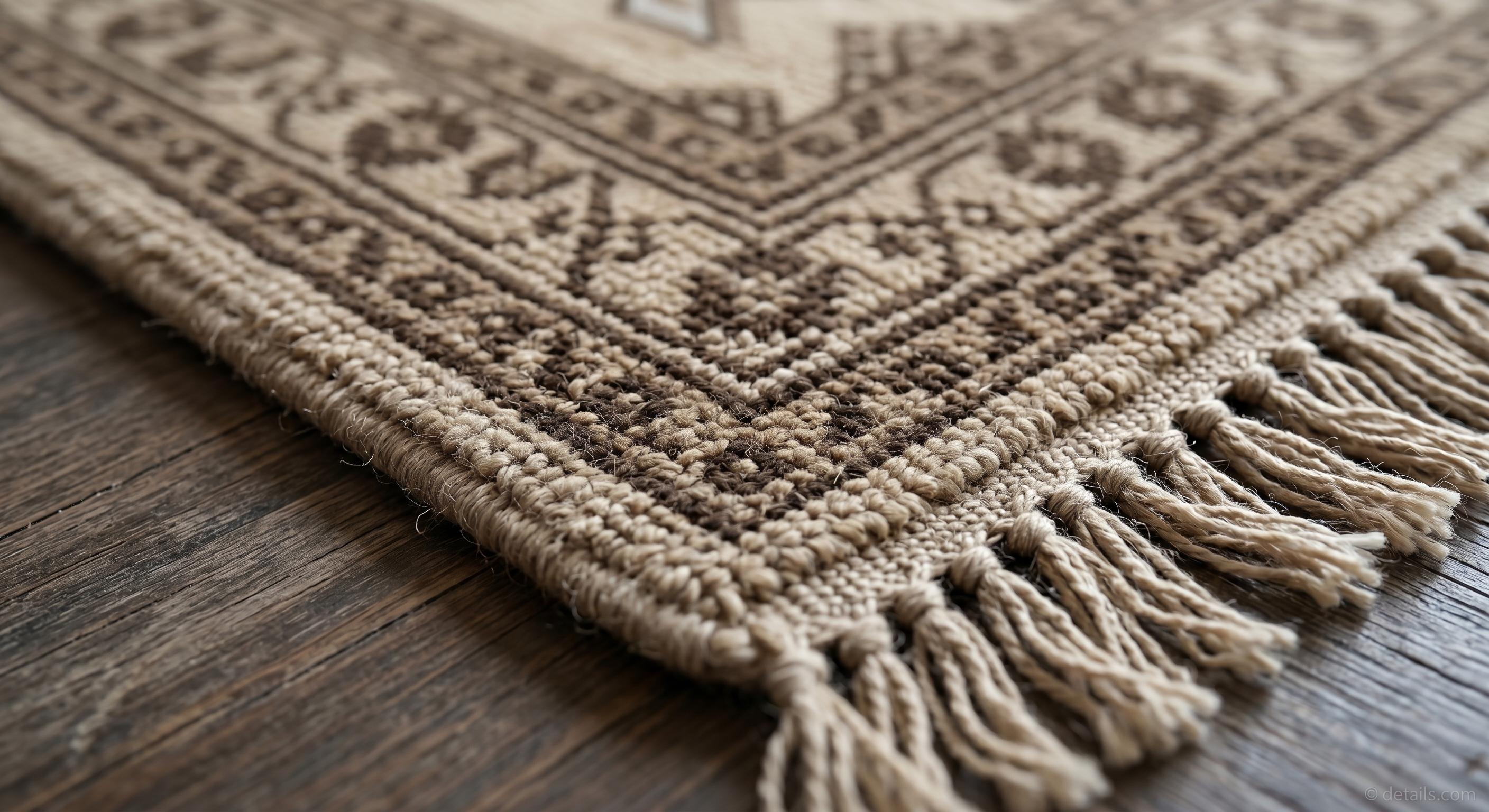 Hand Knotted Tribal Wool Rug, Beige Brown Area Rug, Vintage Inspired Geometric Carpet, Boho Living Room Rug, Handmade Fringe Rug
