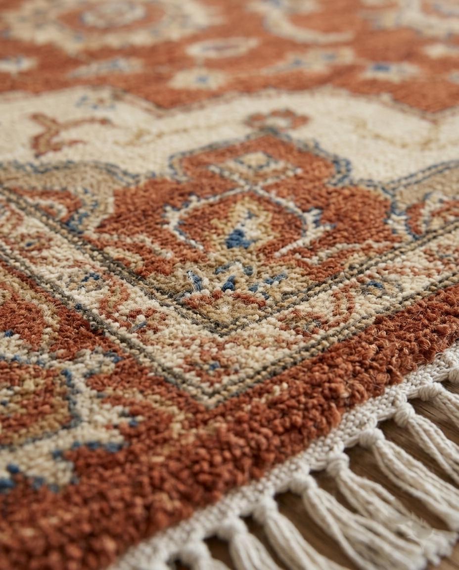 Hand Knotted Wool Area Rug, Traditional Persian Style Rug, Brown Beige Oriental Carpet, Handmade Living Room Rug, Custom Size
