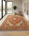 Hand Knotted Wool Area Rug, Traditional Persian Style Rug, Brown Beige Oriental Carpet, Handmade Living Room Rug, Custom Size