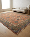 Handmade Knotted Wool Rug, Vintage Tribal Area Rug, Turkish Oushak Style Carpet, Boho Living Room Rug, Custom Size Rug